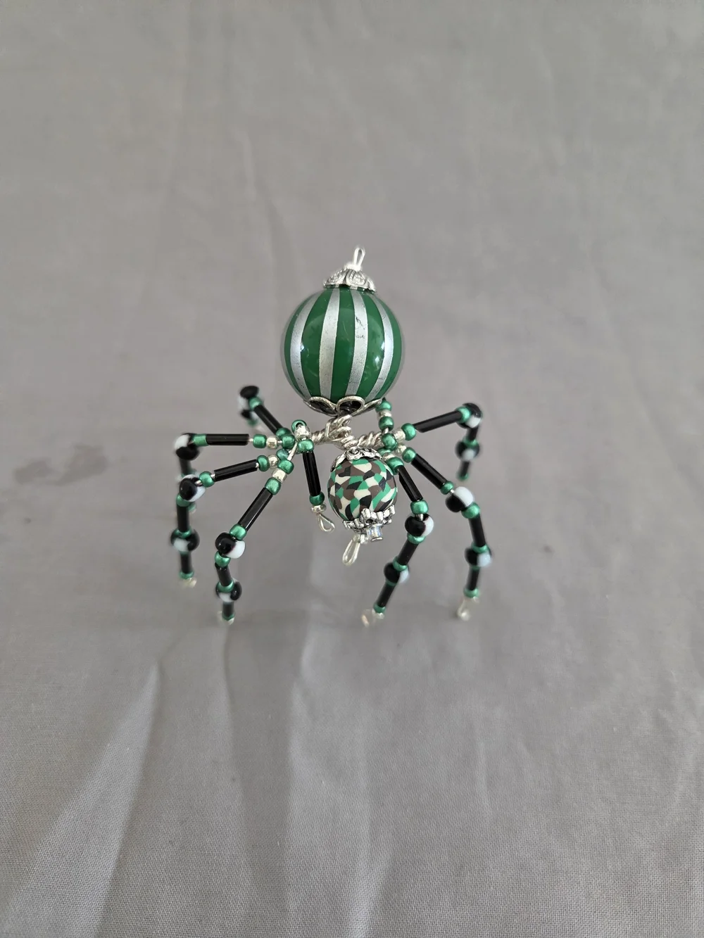 Handmade Green Beaded Spider